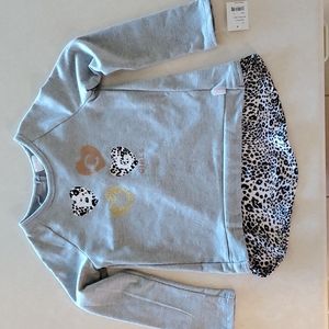 BCBGirls top.  Heather grey with leopard inlay back.  NWT, 6